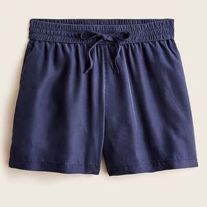 JCrew Pull-on sandwashed silk short Navy NWT